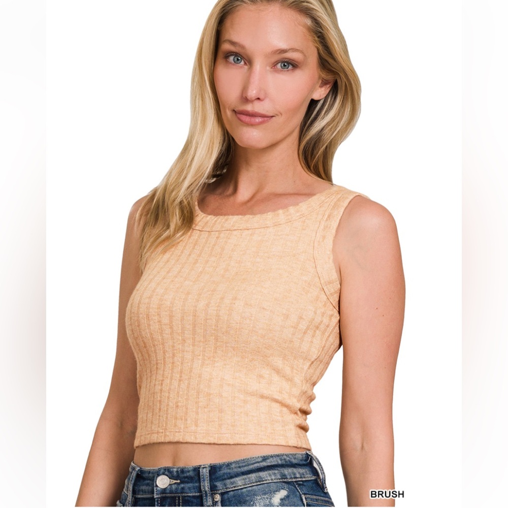 ZENANA women's ribbed crop tank top